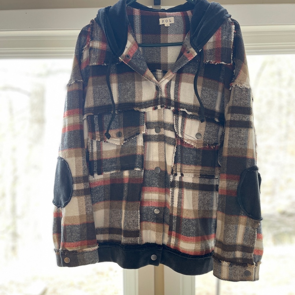 POL Plaid Hooded Jacket
